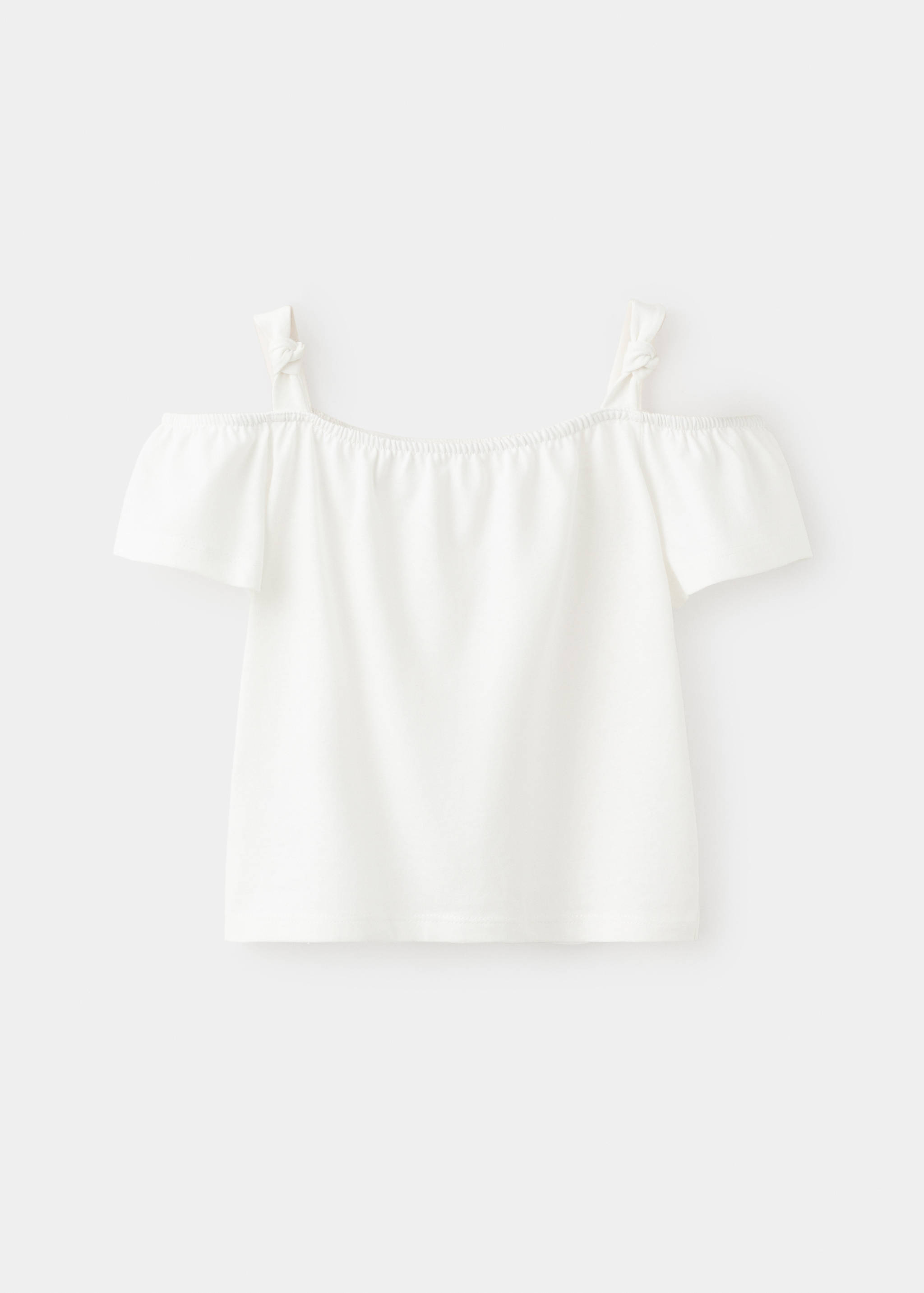 Solid T-shirt with decorative knot - Article without model