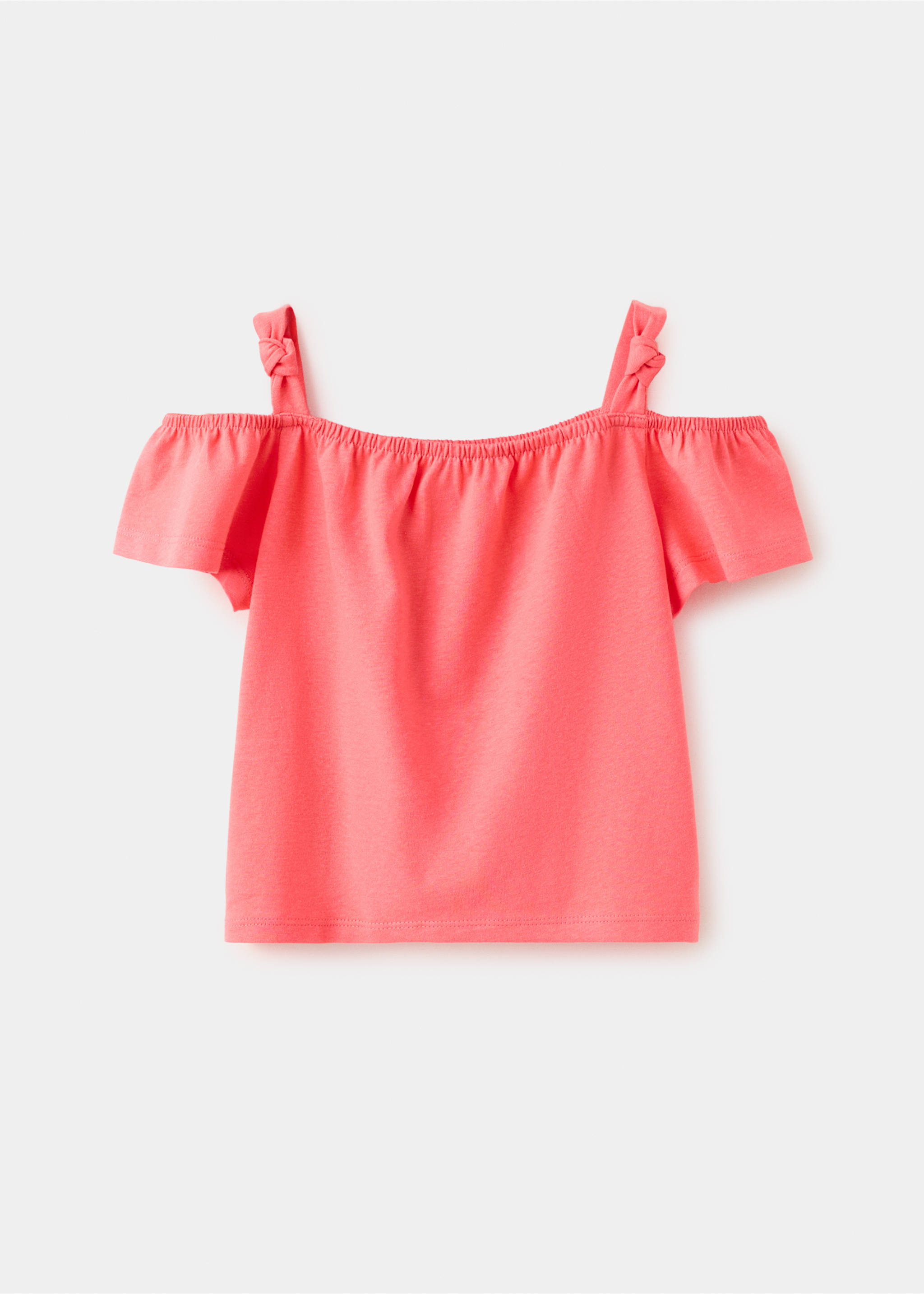 Camiseta lisa nudo decorativo - Artículo sin modelo, Rojo coral. Ref: 37051374-00.