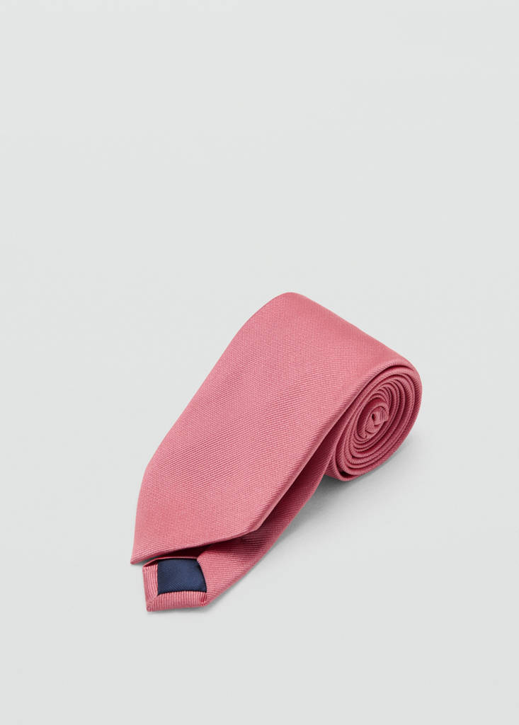 Plain silk tie — Pastel Pink