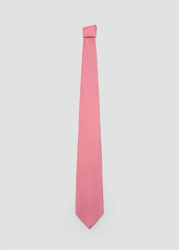 Plain silk tie — Pastel Pink