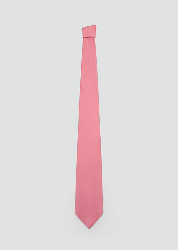 Plain silk tie — Pastel Pink
