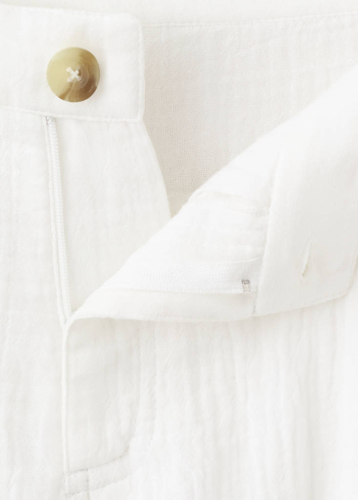 Straight mid-rise double gauze pants
