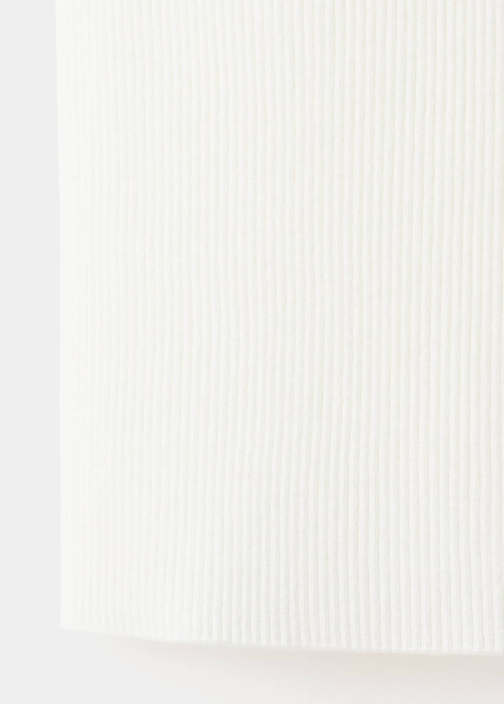 Ribbed top with lace detail — Ecru