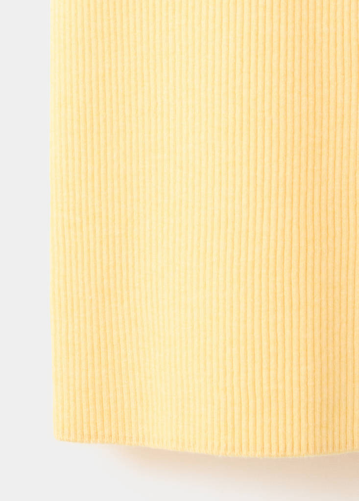 Ribbed top with lace detail — Pastel Yellow