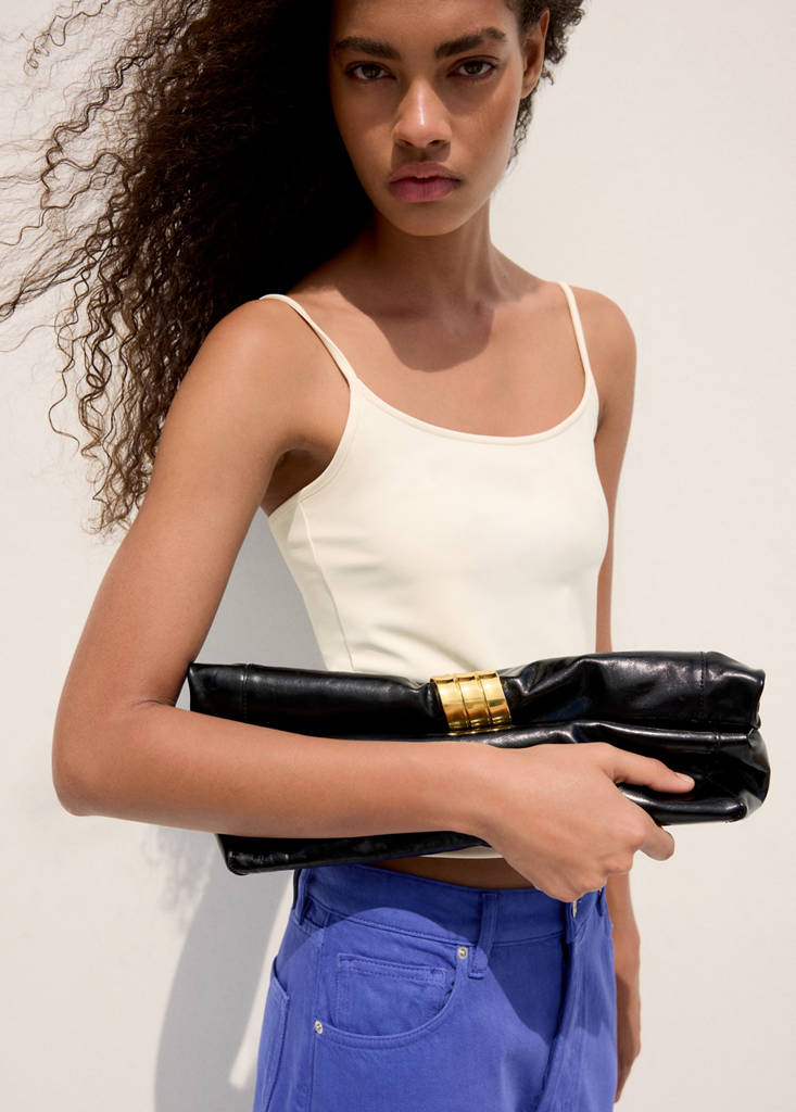 Fitted top with thin straps — Ecru