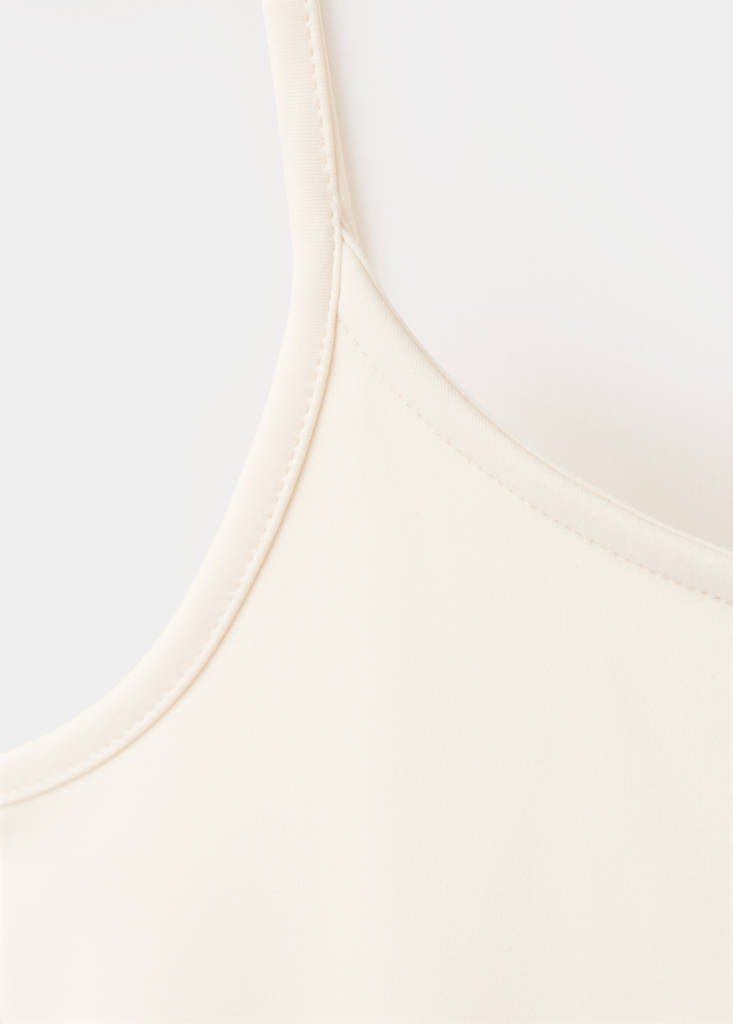 Fitted top with thin straps — Ecru