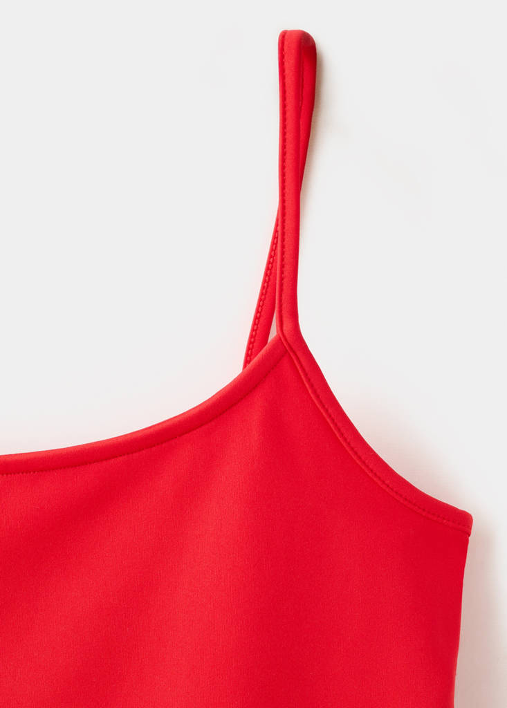 Fitted top with thin straps — Red