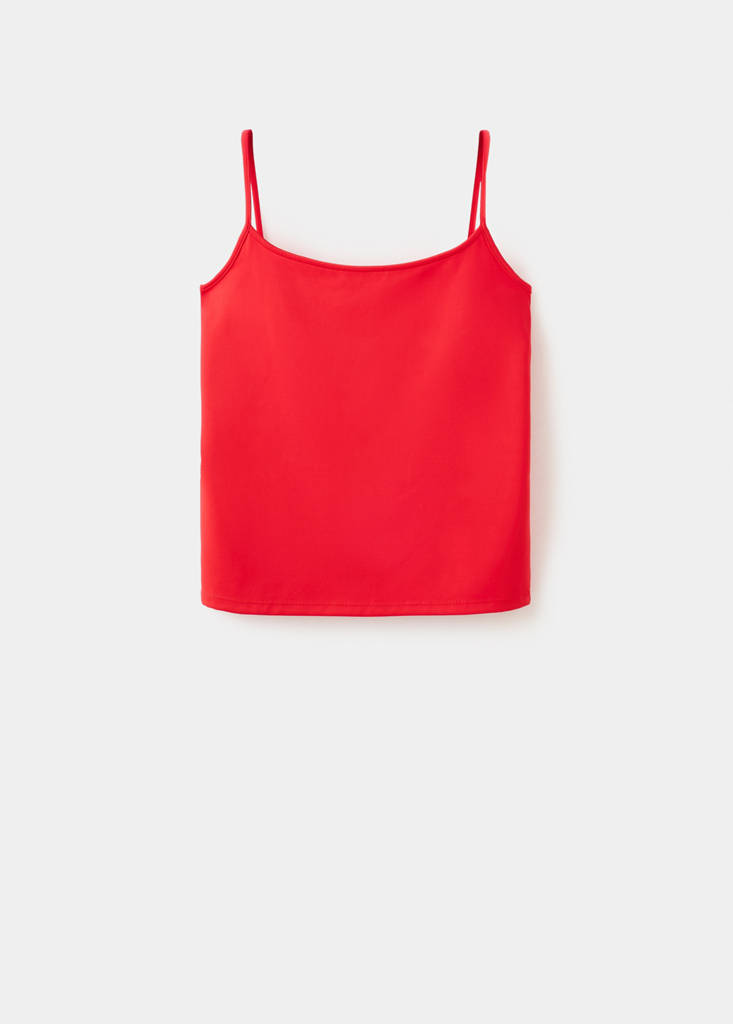 Fitted top with thin straps — Red
