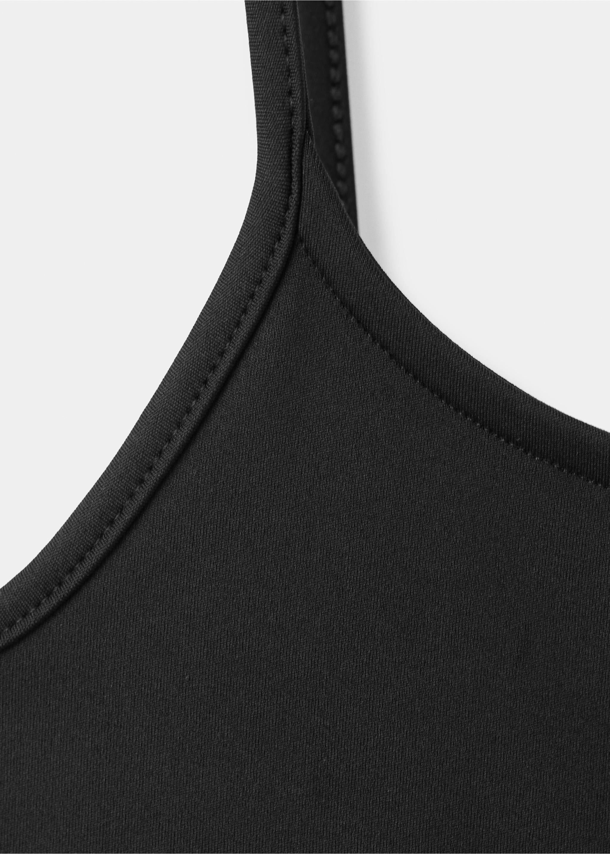 Fitted top with thin straps - Details of the article 8, Black. Ref: 37051378-00.