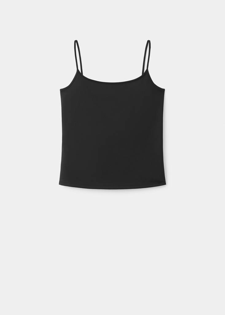 Fitted top with thin straps — Black