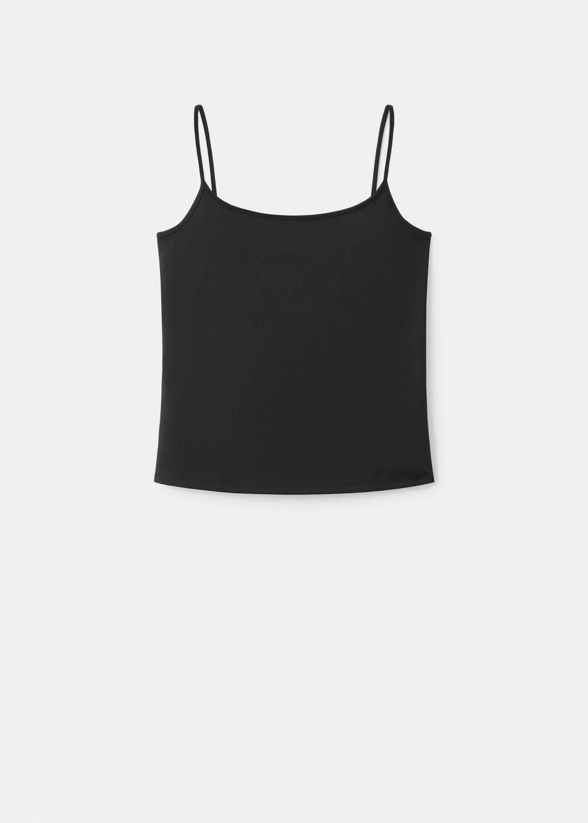 Fitted top with thin straps - Article without model, Black. Ref: 37051378-00.