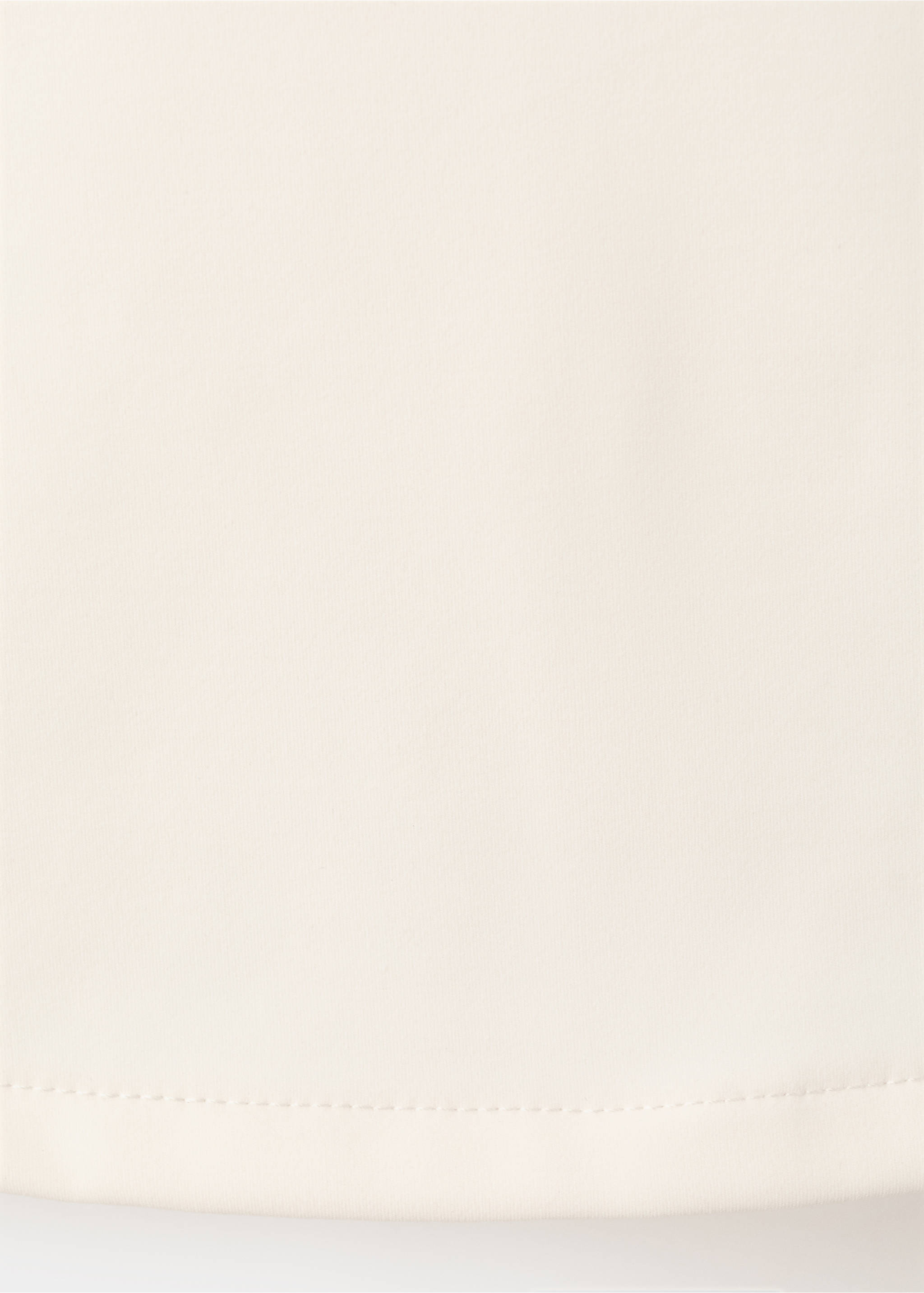 Fitted V-neck top - Details of the article 0, Ecru. Ref: 37051379-00.