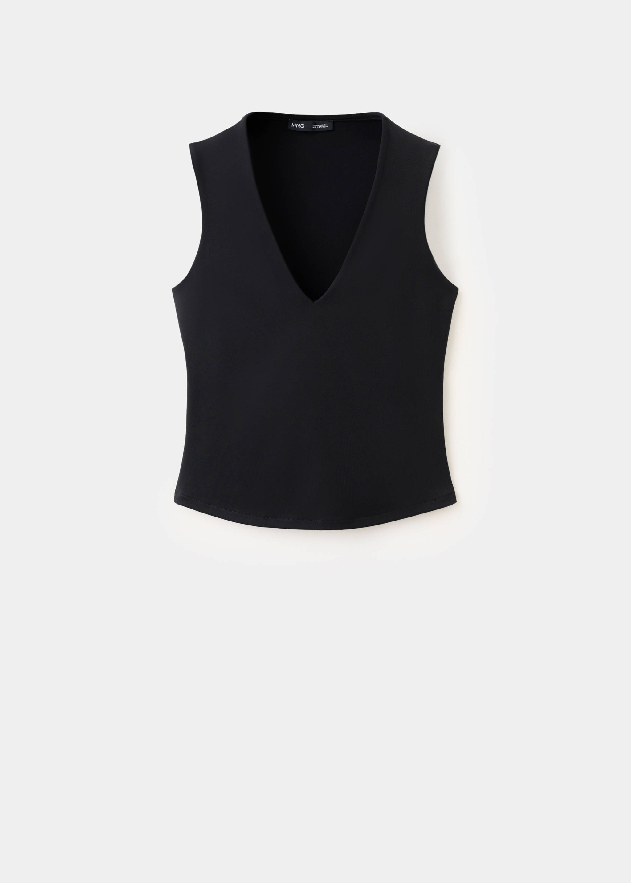 Fitted V-neck top - Article without model