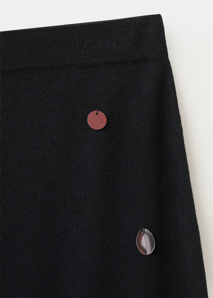 Midi sequin knit skirt — Black