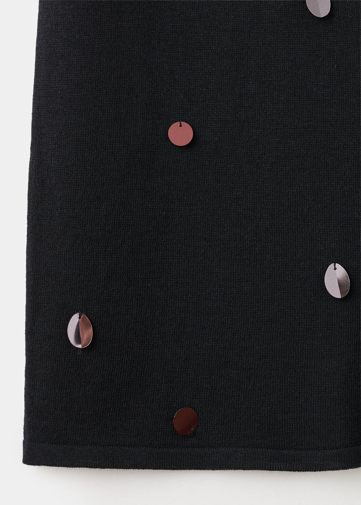 Midi sequin knit skirt — Black