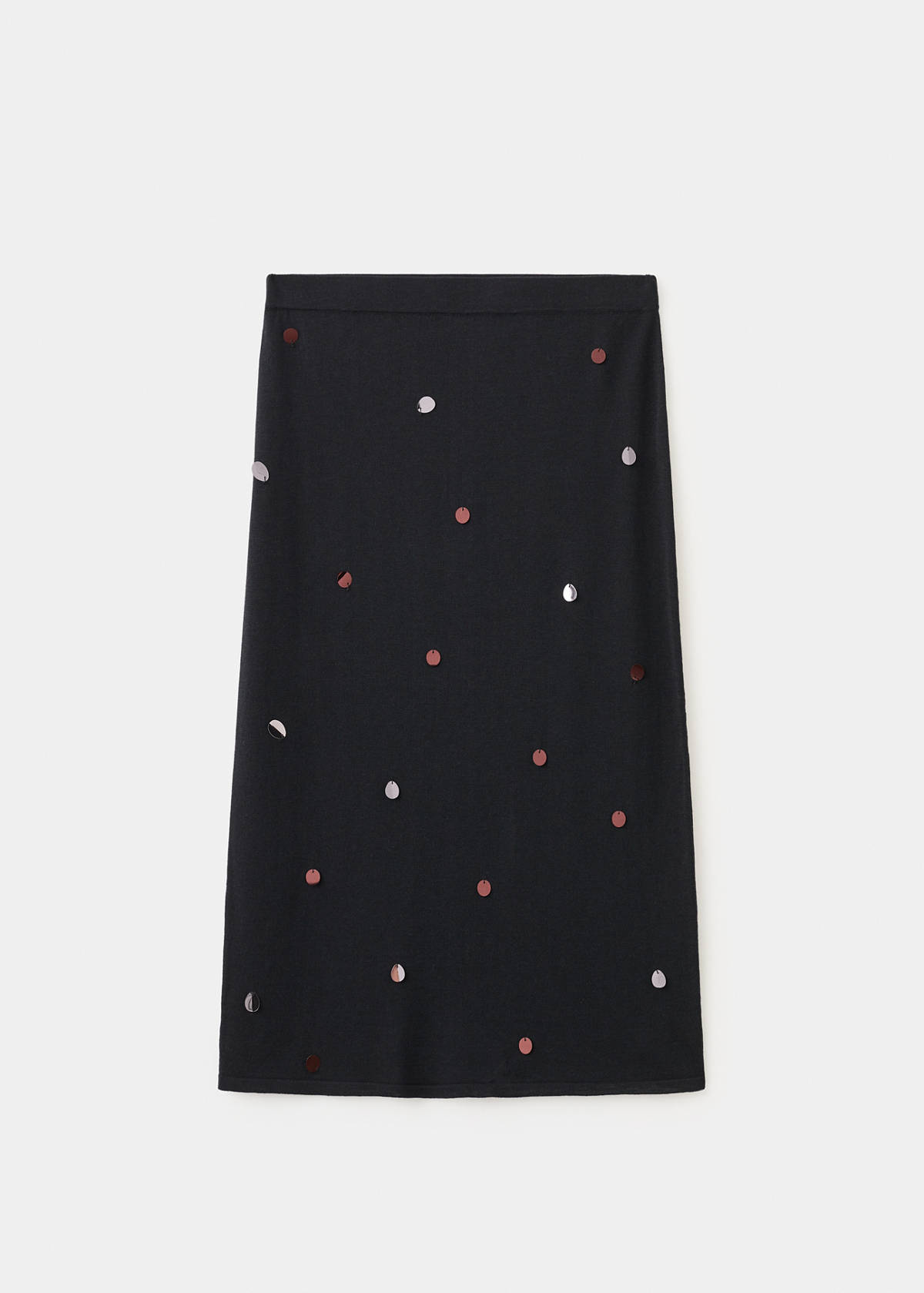 Midi sequin knit skirt — Black