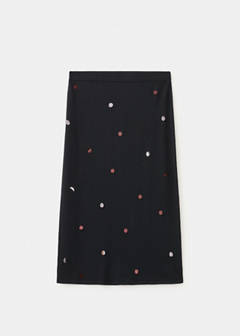 Midi sequin knit skirt — Black 5