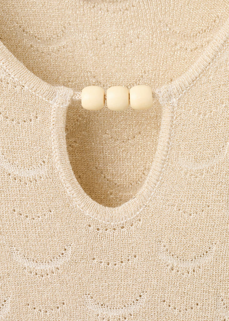 Knit dress with bead embellishments — Gold