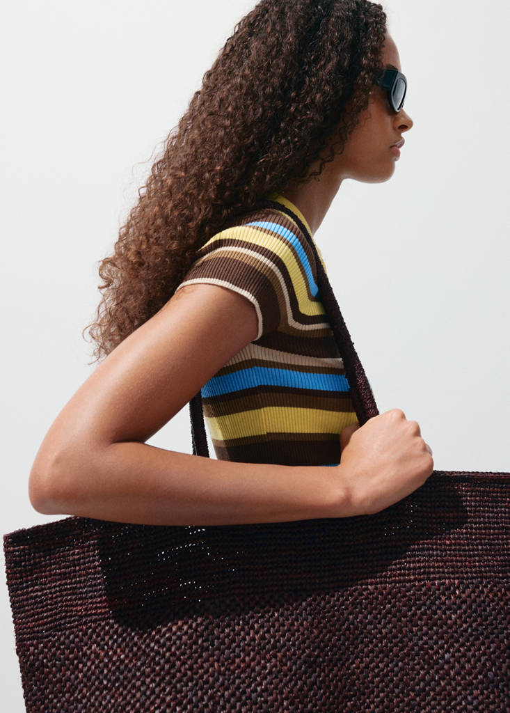 Striped rib sweater — Pastel Yellow