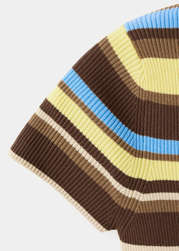 Striped rib sweater — Pastel Yellow