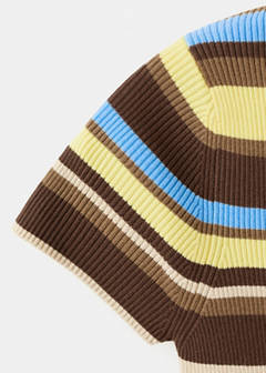 Striped rib sweater — Pastel Yellow 8