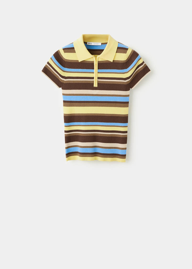 Striped rib sweater — Pastel Yellow