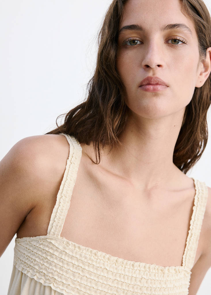 Terry cotton top — Ecru