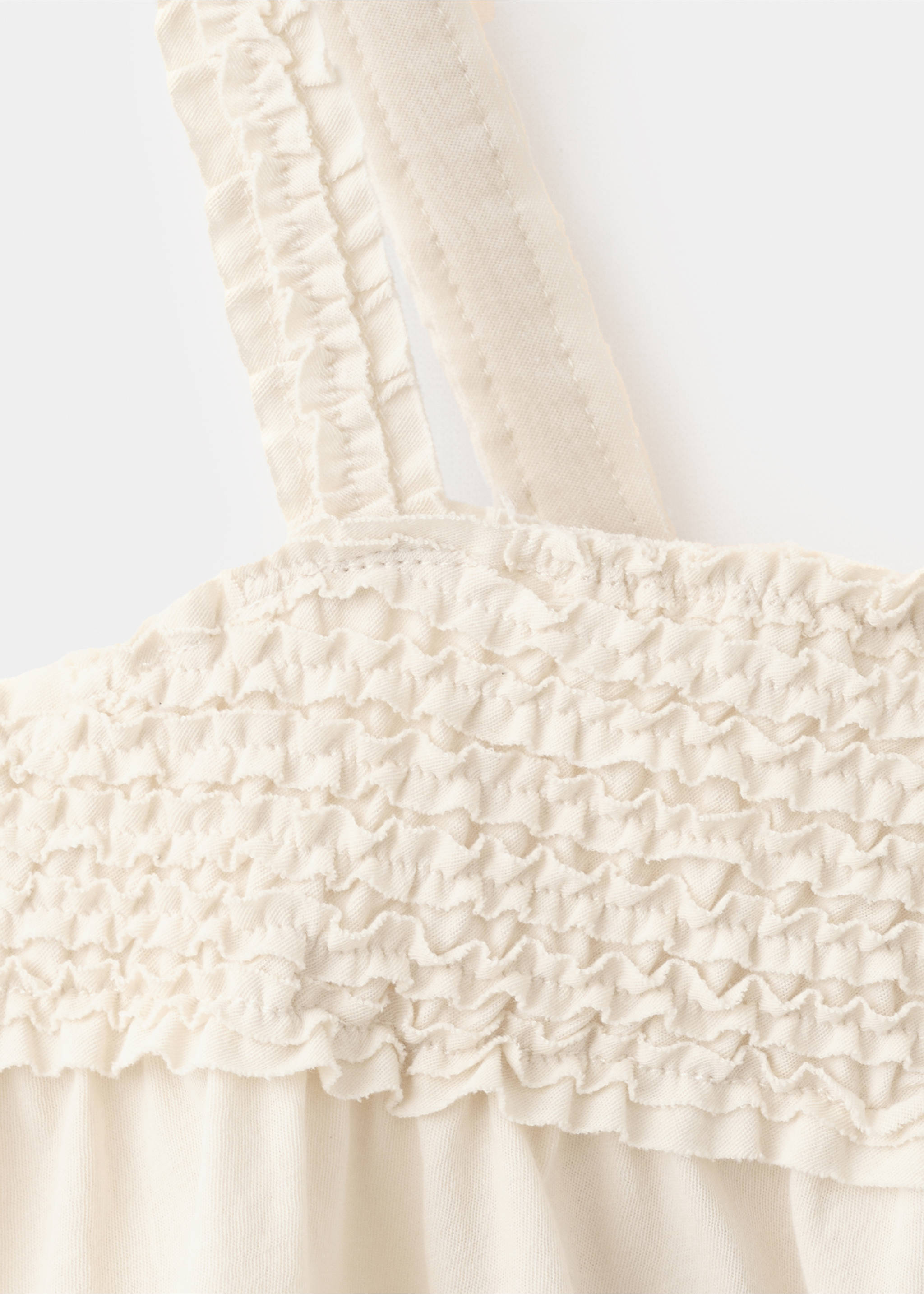 Terry cotton top - Details of the article 8, Ecru. Ref: 37051385-00.
