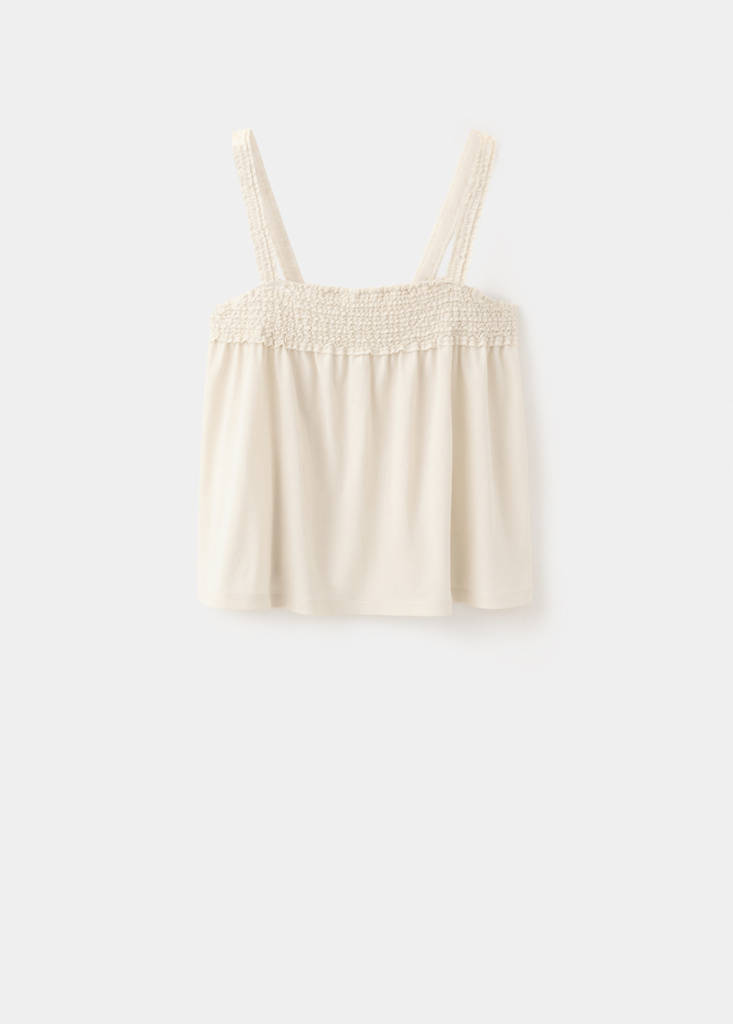 Terry cotton top — Ecru