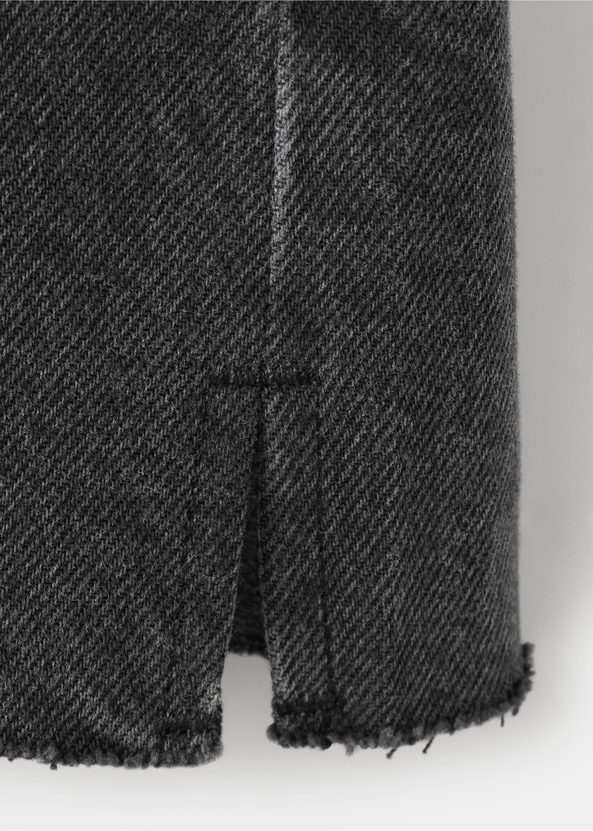 Denim shorts with frayed hem - Details of the article 0, Black denim. Ref: 37051387-00.