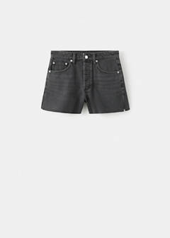 Denim shorts with frayed hem — Black denim 6