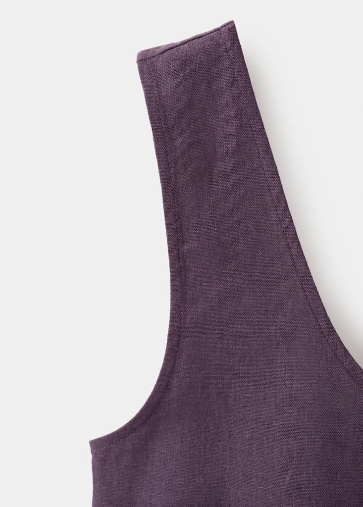 Linen jumpsuit with open back — Purple