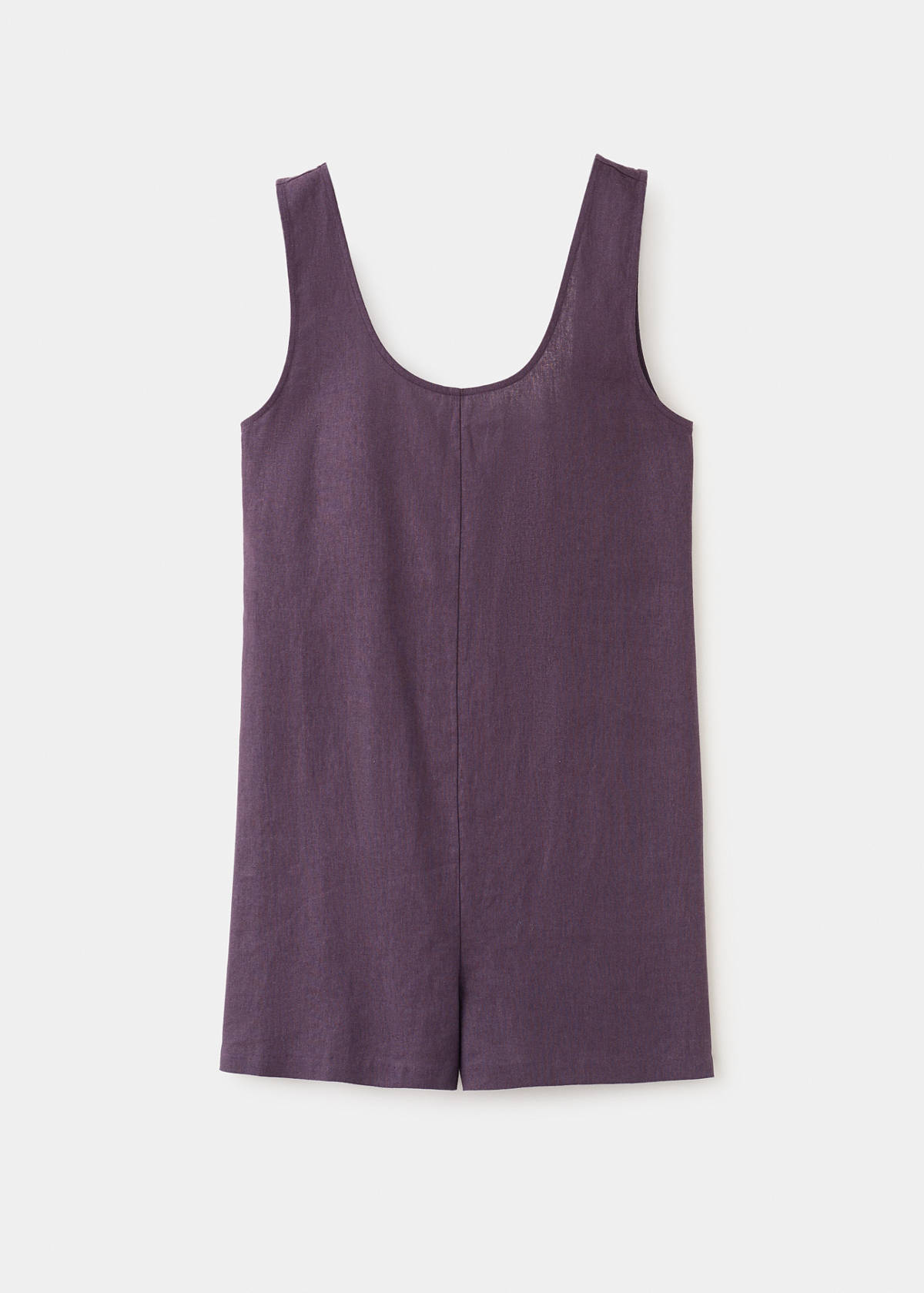 Linen jumpsuit with open back — Purple