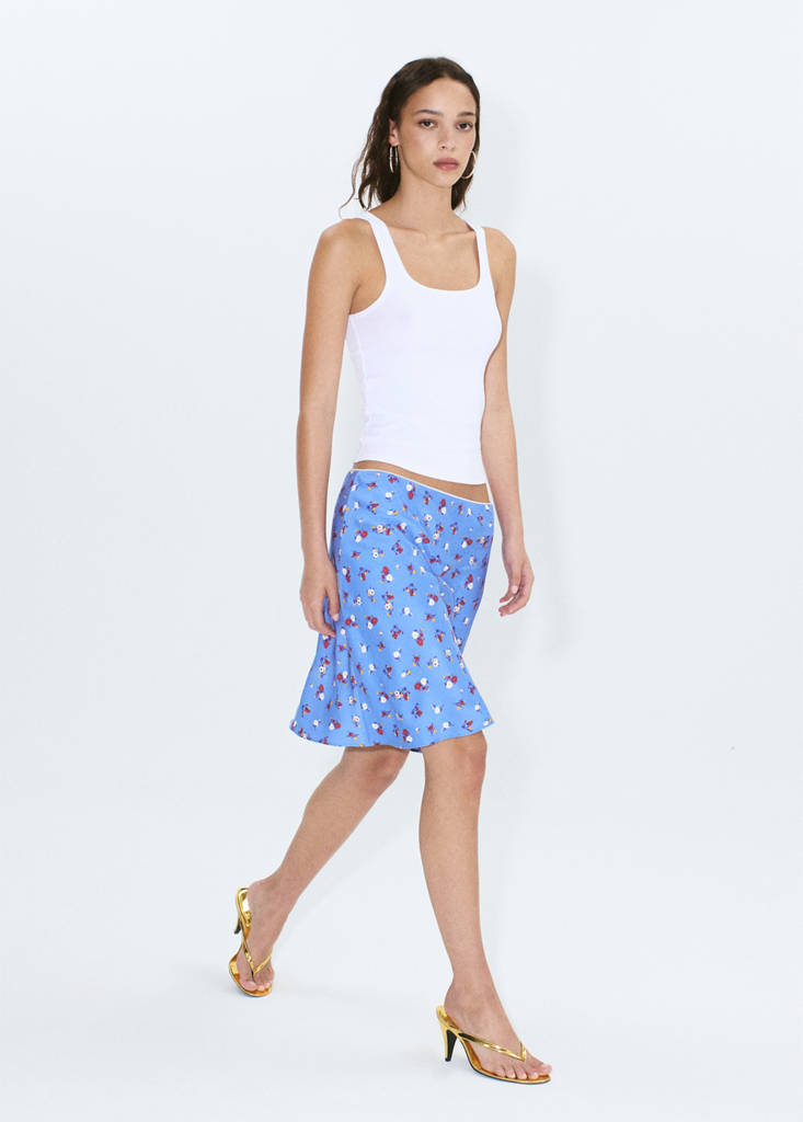 Fitted spaghetti strap top — White