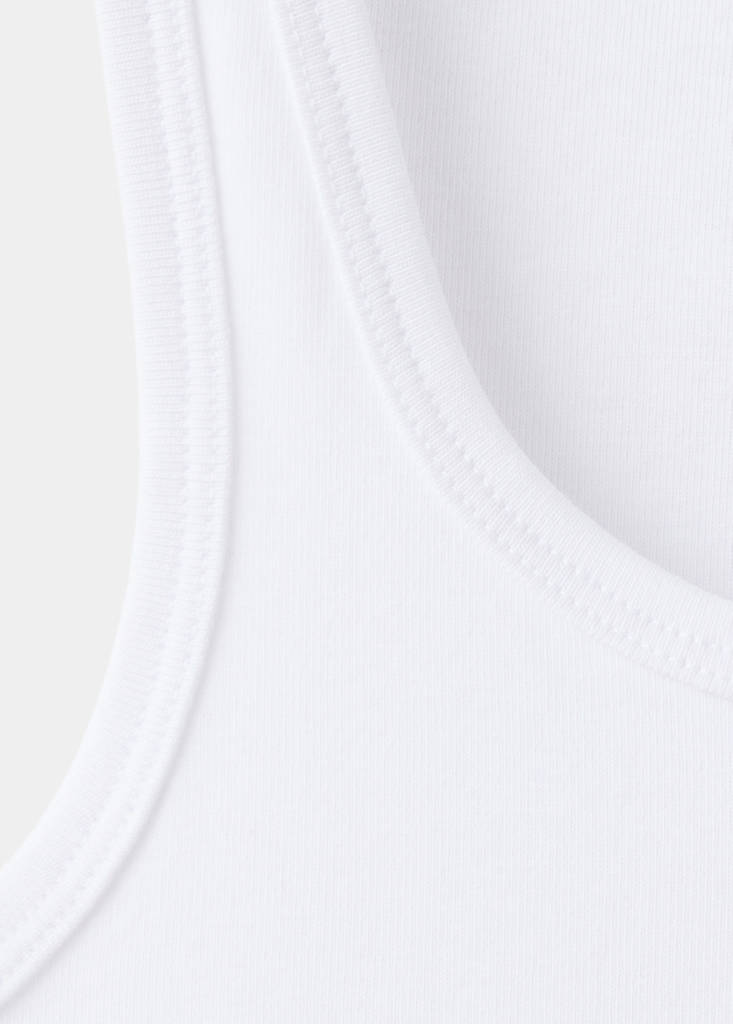 Fitted spaghetti strap top — White