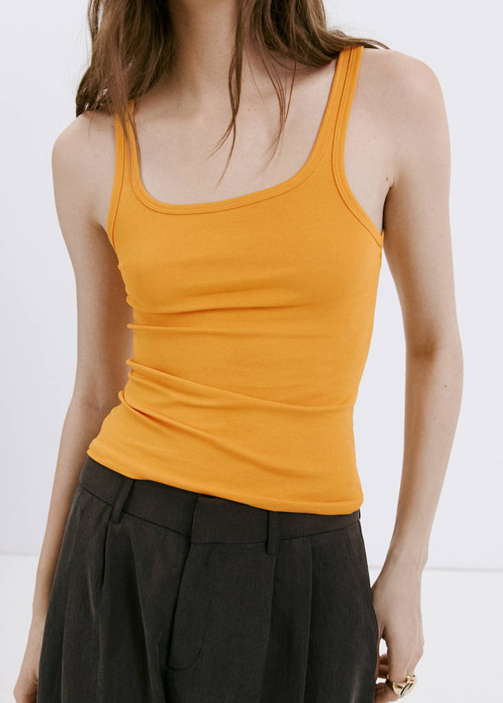Fitted spaghetti strap top — Clementine