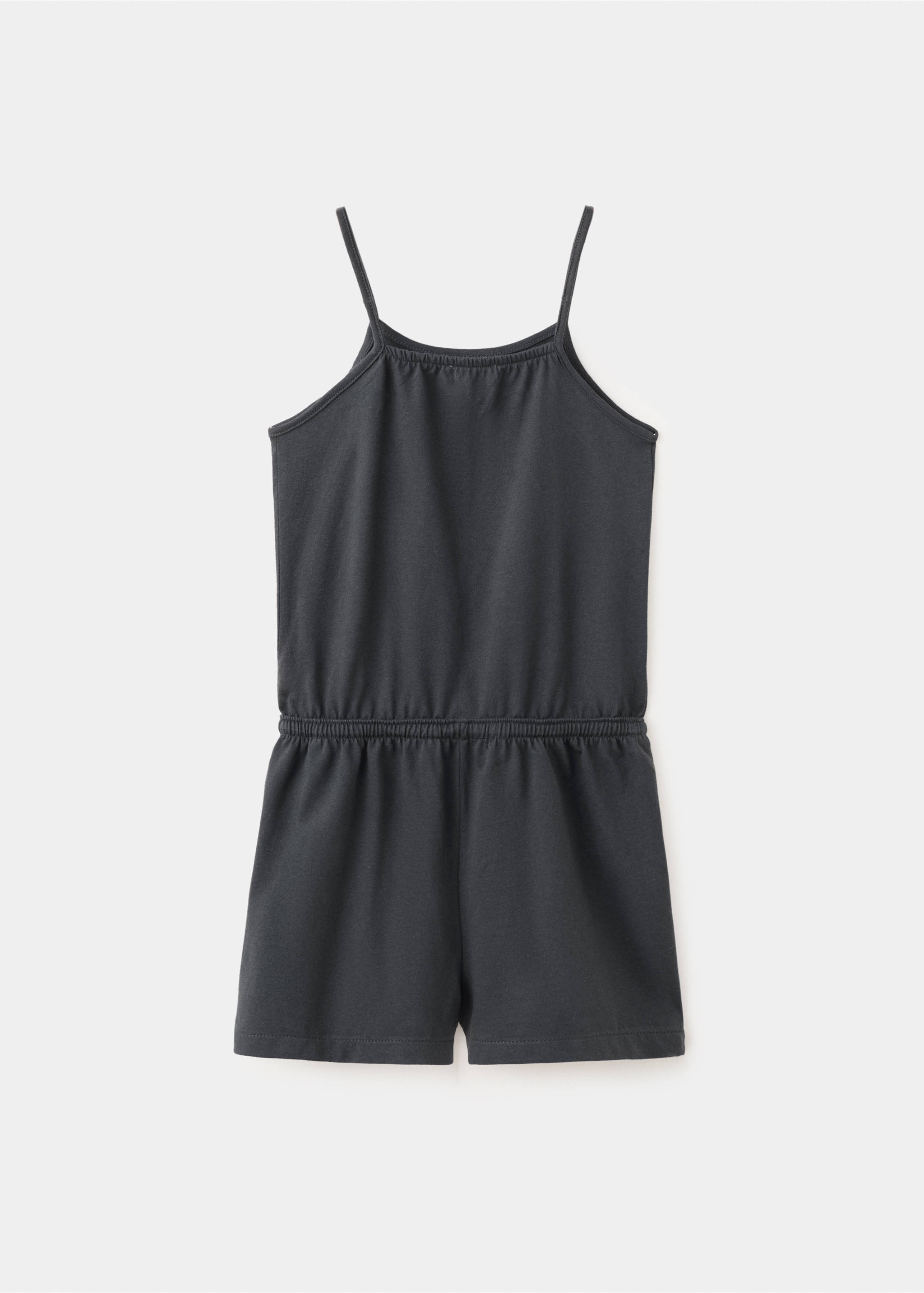 Cotton studded playsuit - Reverse of the article, Charcoal. Ref: 37051393-00.