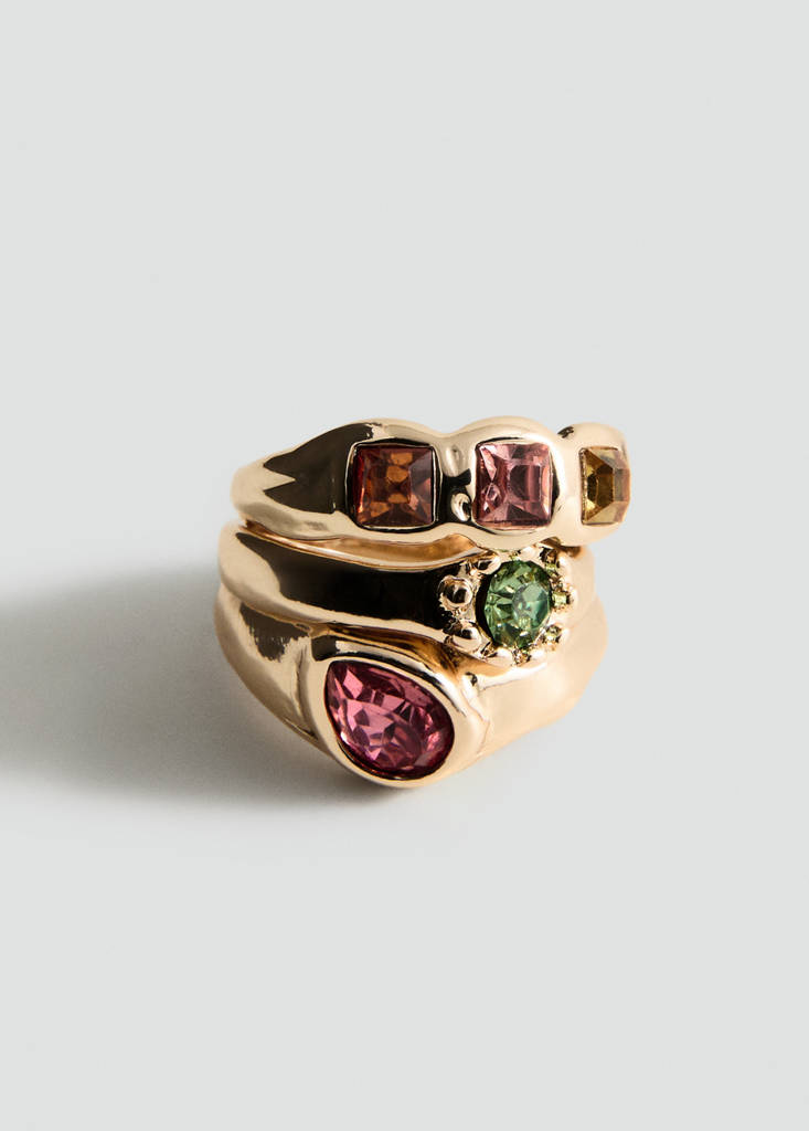 Pack of 3 combined rings — Gold