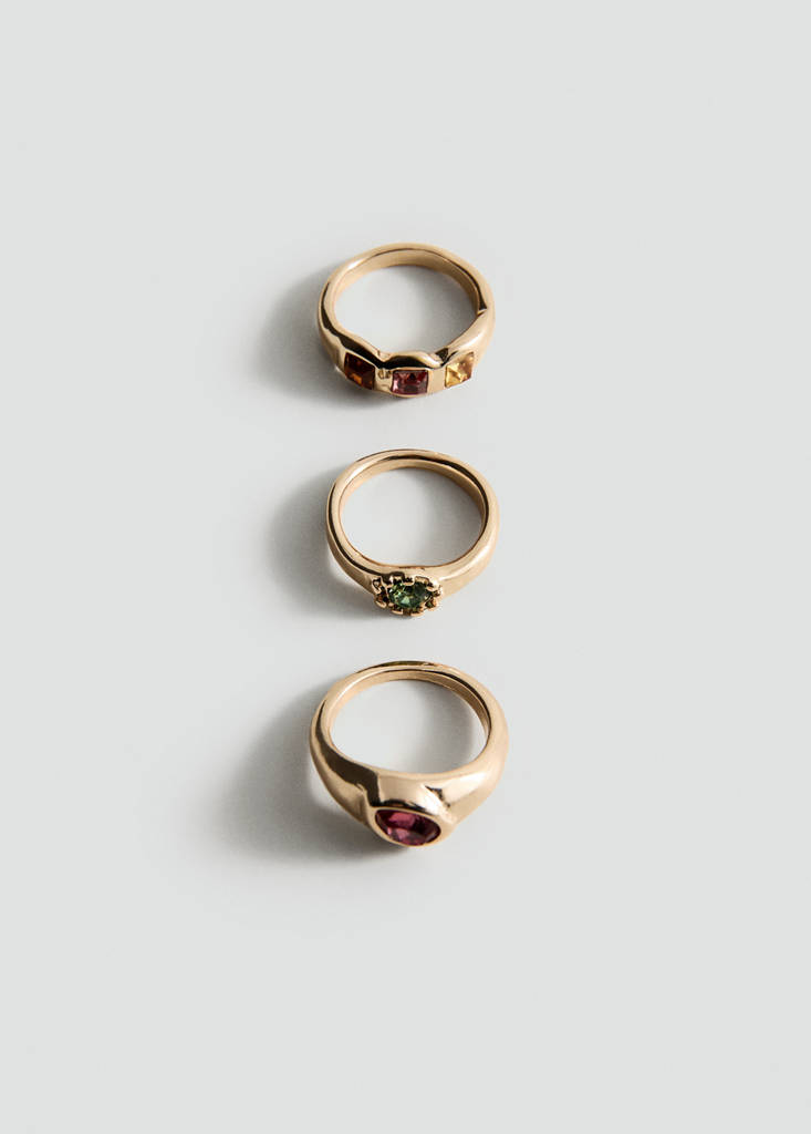 Pack of 3 combined rings — Gold