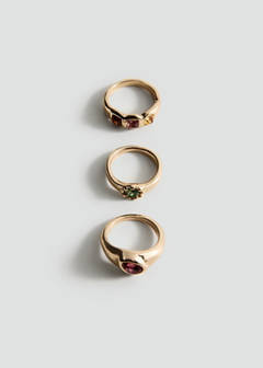 Pack of 3 combined rings — Gold 1