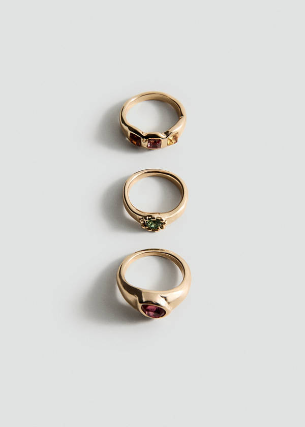 Pack of 3 combined rings — Gold