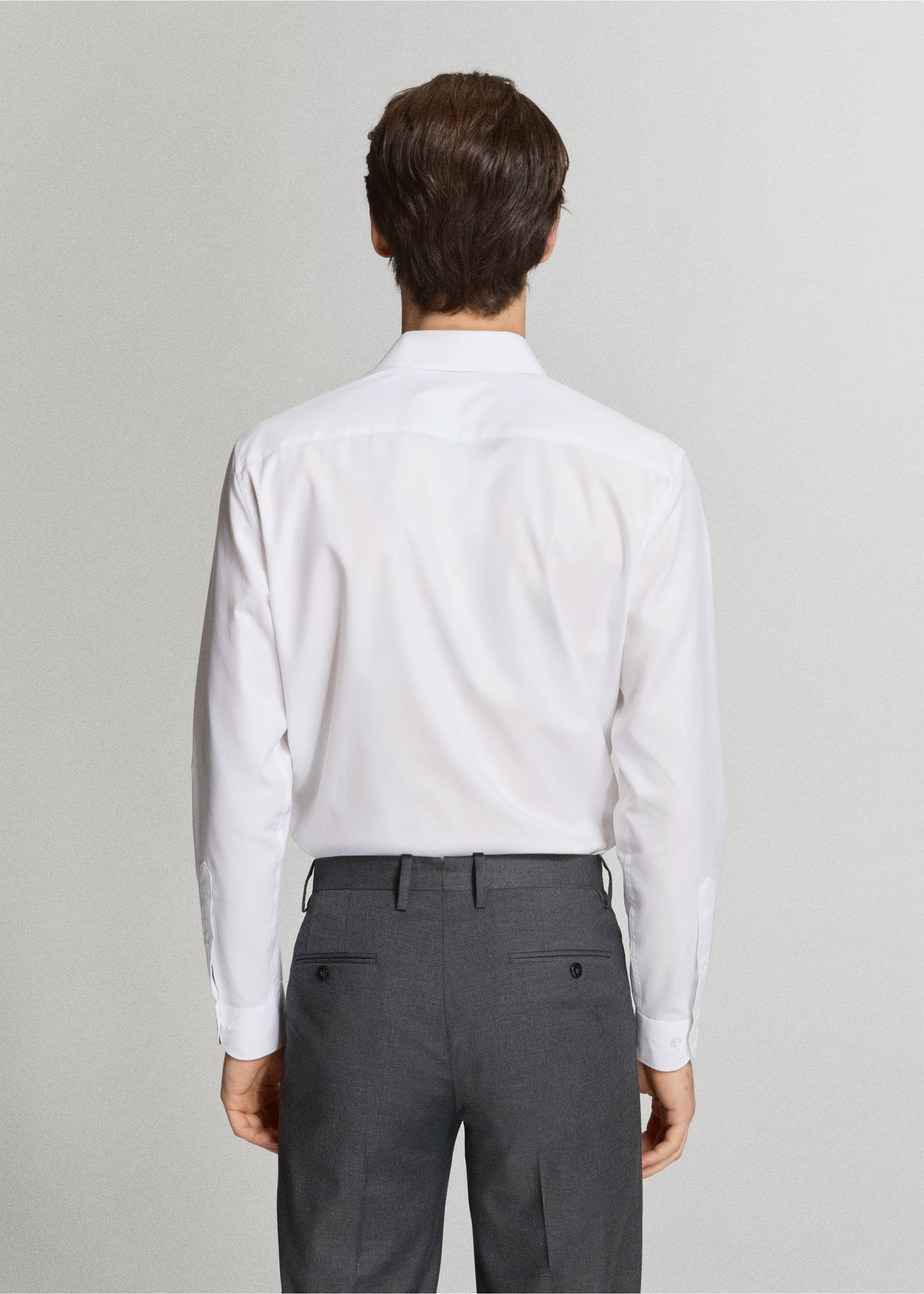 100% cotton regular fit suit shirt - Reverse of the article, White. Ref: 37051398-00.