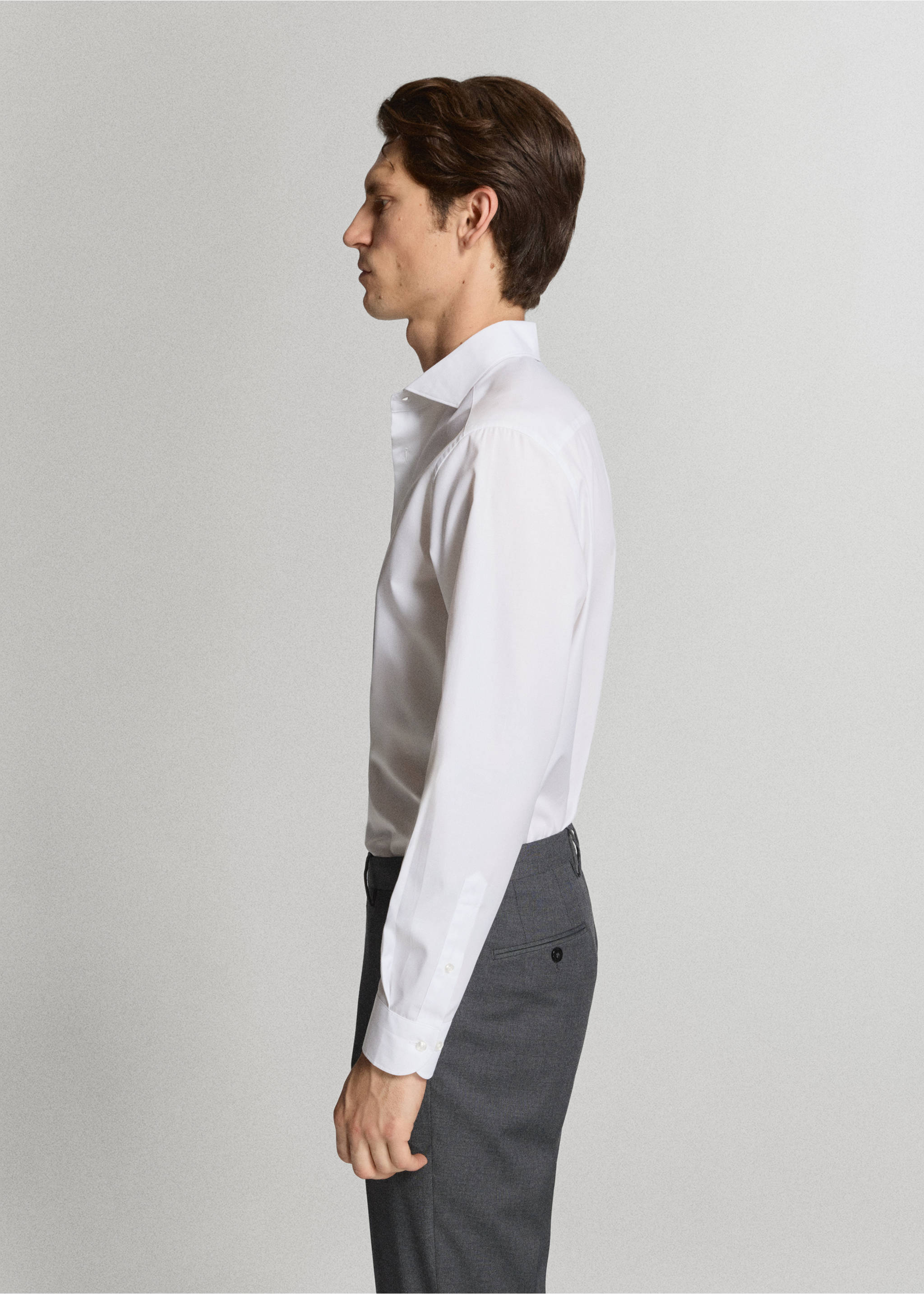 100% cotton regular fit suit shirt - Details of the article 2, White. Ref: 37051398-00.
