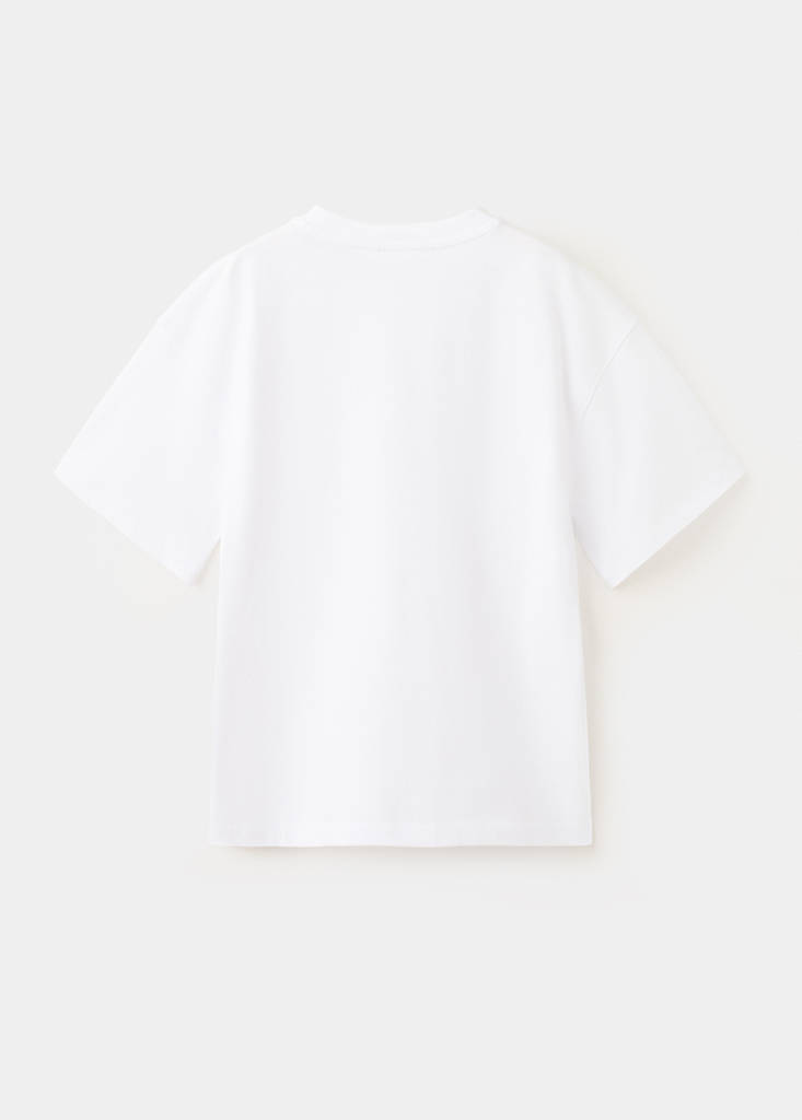 Oversized printed cotton T-shirt — White