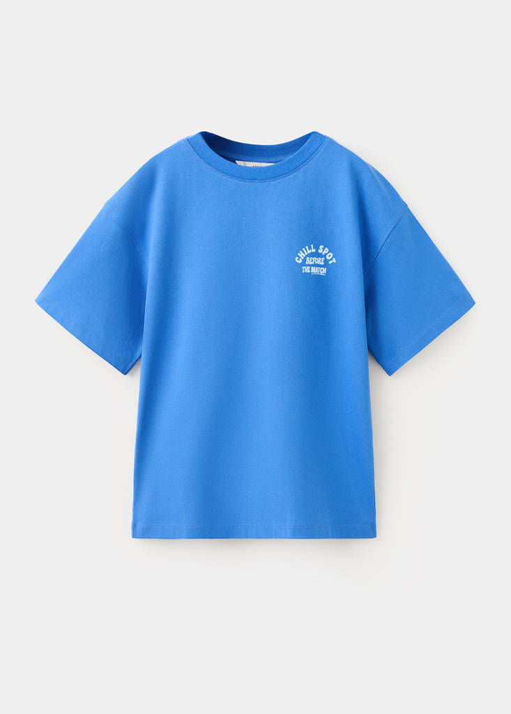 Oversized printed cotton T-shirt — Blue