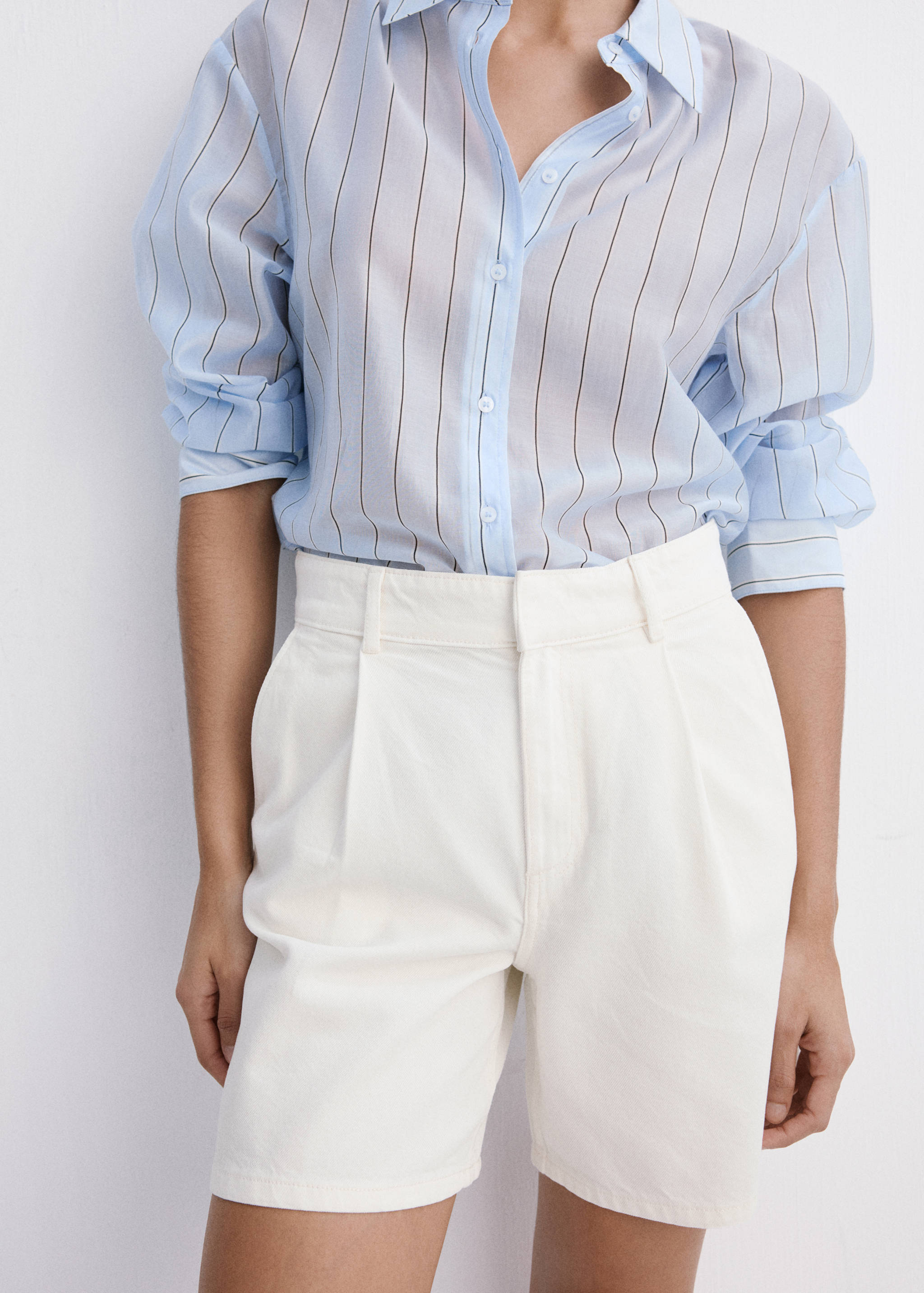 Straight cotton Bermuda shorts - Details of the article 3