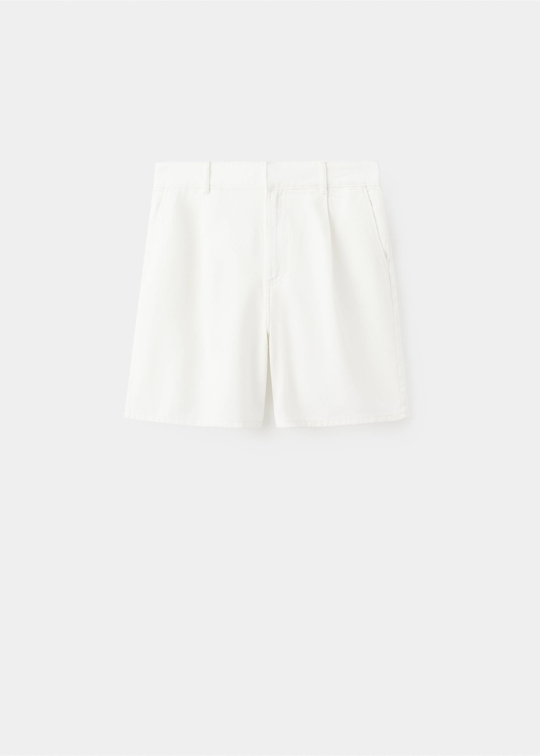 Straight cotton Bermuda shorts - Article without model, Off White. Ref: 37051400-00.