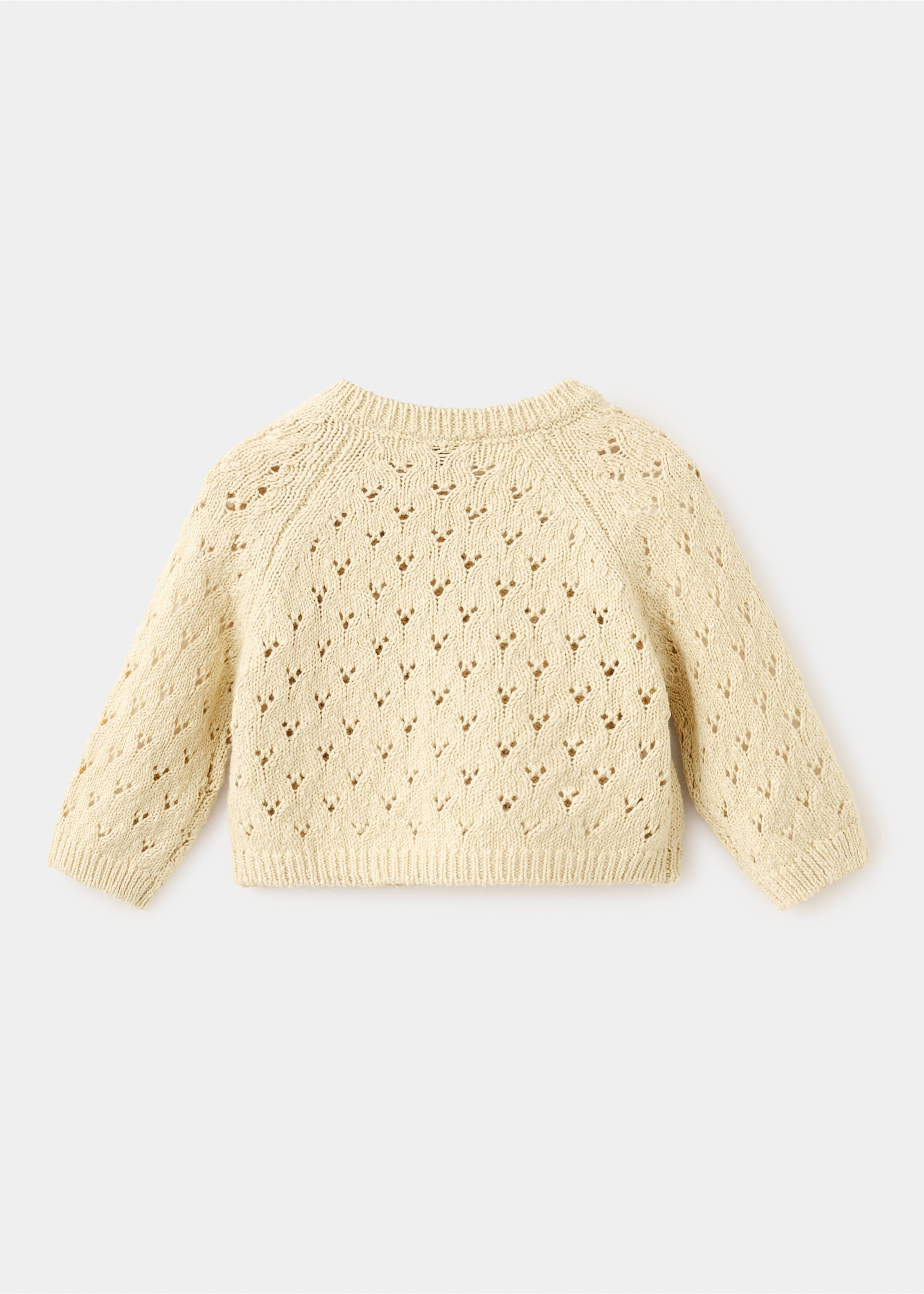 Openwork knit sweater - Reverse of the article, Mustard. Ref: 37051401-00.