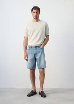 Straight-fit denim bermuda shorts — Medium Blue 2