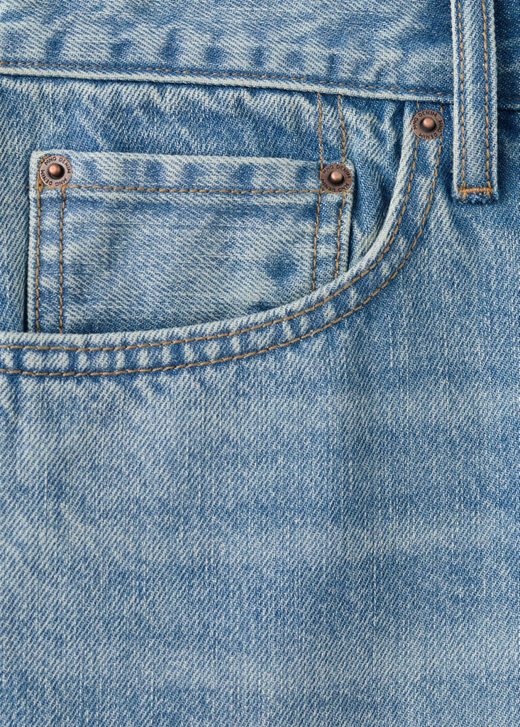 Straight-fit denim bermuda shorts — Medium Blue